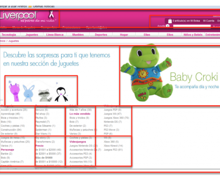 Pretest de usabilidad. Tienda online Liverpool