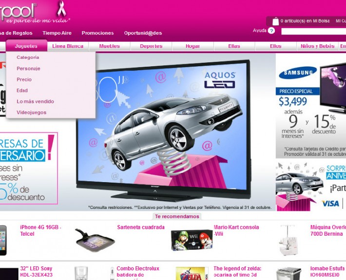 Pretest de usabilidad. Tienda online Liverpool
